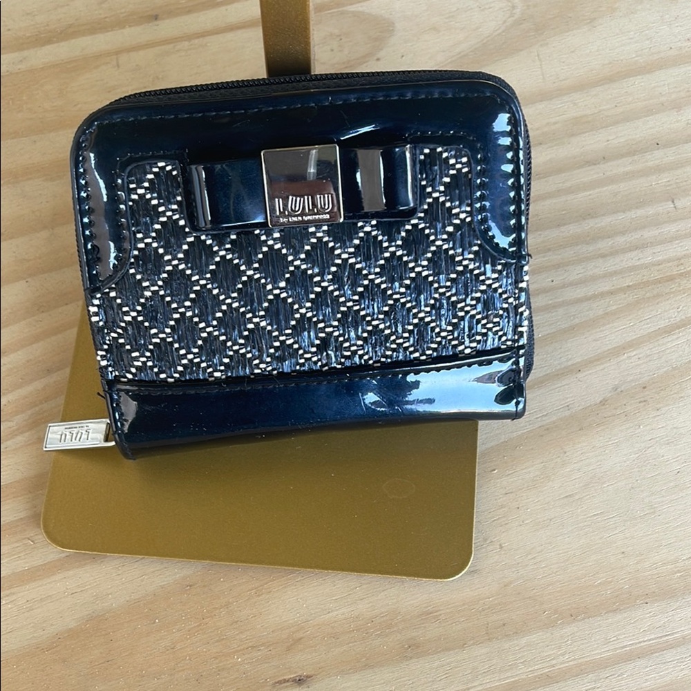 Lulu Guinness Black and Silver Wallet